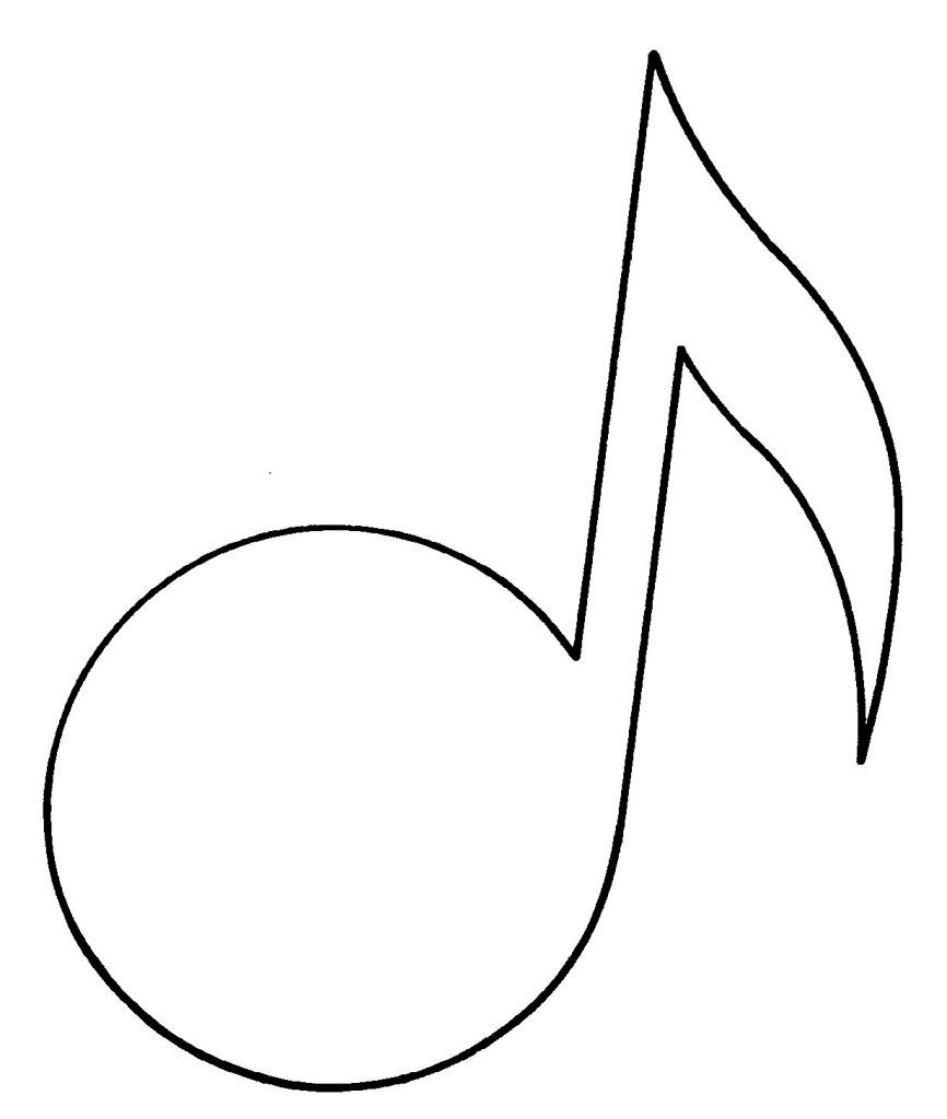 Simple black outline drawing of a musical note on a plain white background, calm and minimal mood